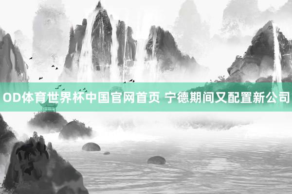 OD体育世界杯中国官网首页 宁德期间又配置新公司