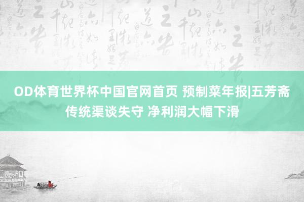 OD体育世界杯中国官网首页 预制菜年报|五芳斋传统渠谈失守 净利润大幅下滑