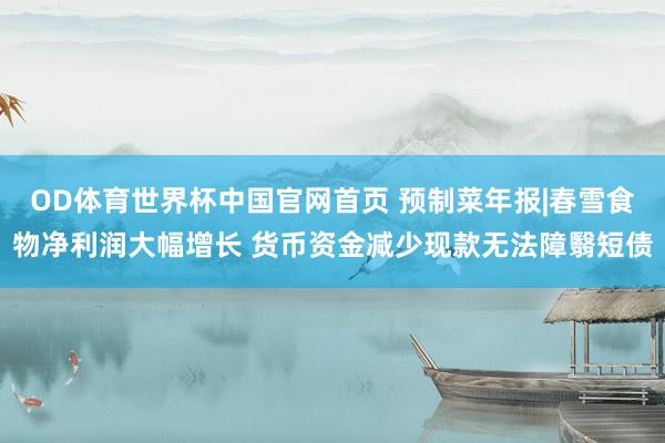 OD体育世界杯中国官网首页 预制菜年报|春雪食物净利润大幅增长 货币资金减少现款无法障翳短债