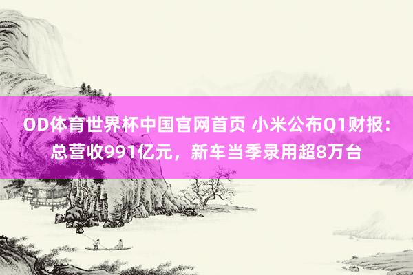 OD体育世界杯中国官网首页 小米公布Q1财报：总营收991亿元，新车当季录用超8万台