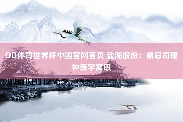 OD体育世界杯中国官网首页 盐湖股份：副总司理钟新宇离职