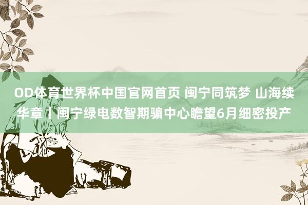 OD体育世界杯中国官网首页 闽宁同筑梦 山海续华章丨闽宁绿电数智期骗中心瞻望6月细密投产