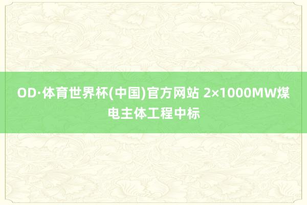 OD·体育世界杯(中国)官方网站 2×1000MW煤电主体工程中标
