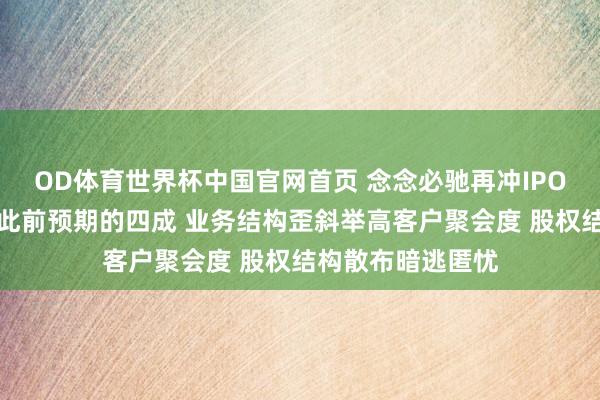 OD体育世界杯中国官网首页 念念必驰再冲IPO：本色收入不足此前预期的四成 业务结构歪斜举高客户聚会度 股权结构散布暗逃匿忧