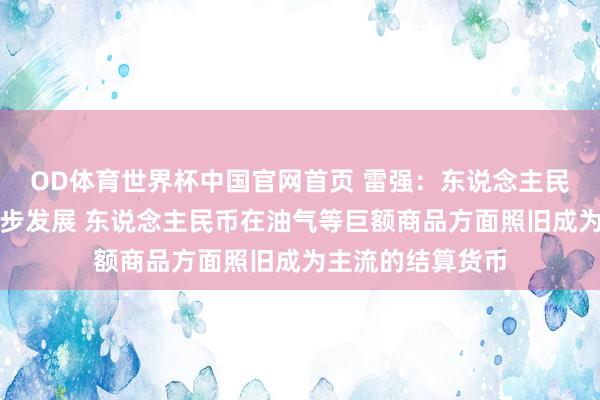 OD体育世界杯中国官网首页 雷强：东说念主民币海外化正在快步发展 东说念主民币在油气等巨额商品方面照旧成为主流的结算货币