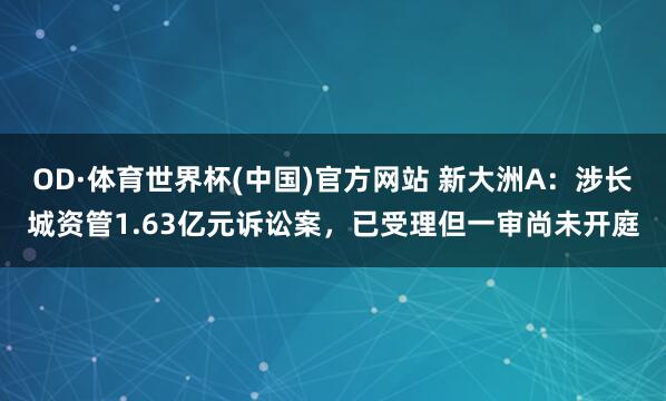 OD·体育世界杯(中国)官方网站 新大洲A：涉长城资管1.63亿元诉讼案，已受理但一审尚未开庭