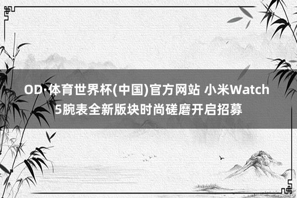OD·体育世界杯(中国)官方网站 小米Watch 5腕表全新版块时尚磋磨开启招募