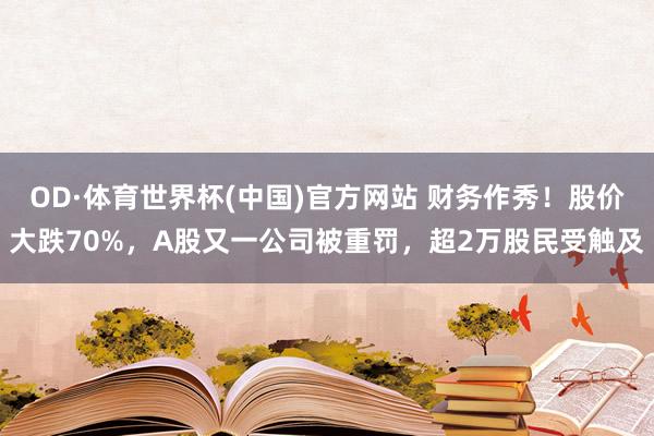 OD·体育世界杯(中国)官方网站 财务作秀！股价大跌70%，A股又一公司被重罚，超2万股民受触及