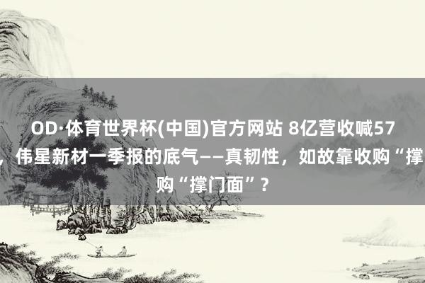OD·体育世界杯(中国)官方网站 8亿营收喊57亿想法，伟星新材一季报的底气——真韧性，如故靠收购“撑门面”？