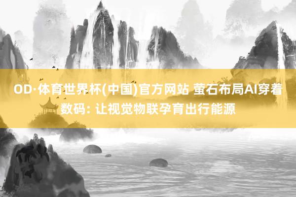 OD·体育世界杯(中国)官方网站 萤石布局AI穿着数码: 让视觉物联孕育出行能源