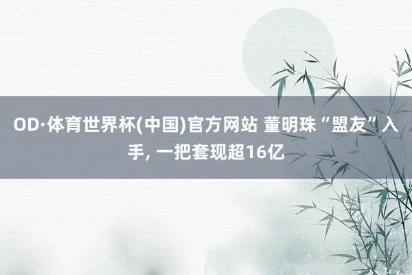OD·体育世界杯(中国)官方网站 董明珠“盟友”入手， 一把套现超16亿