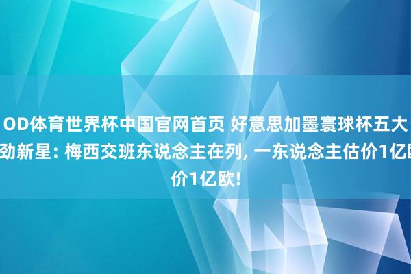 OD体育世界杯中国官网首页 好意思加墨寰球杯五大后劲新星: 梅西交班东说念主在列， 一东说念主估价1亿欧!