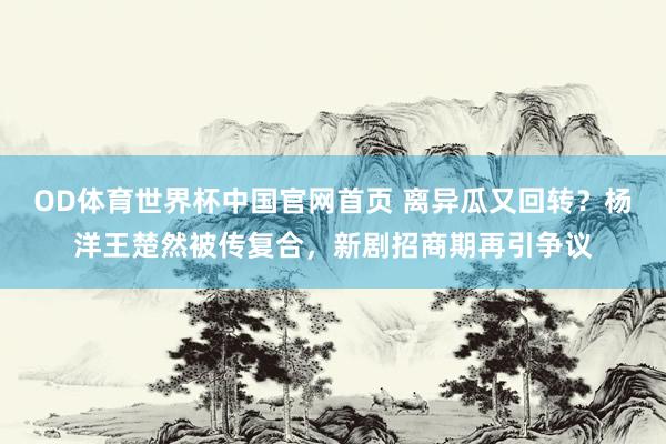 OD体育世界杯中国官网首页 离异瓜又回转？杨洋王楚然被传复合，新剧招商期再引争议