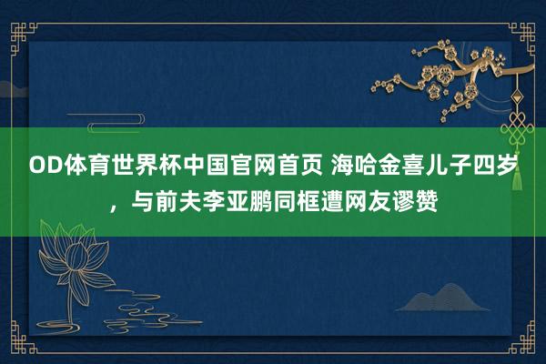 OD体育世界杯中国官网首页 海哈金喜儿子四岁，与前夫李亚鹏同框遭网友谬赞