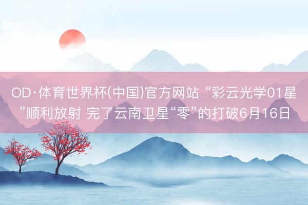 OD·体育世界杯(中国)官方网站 “彩云光学01星”顺利放射 完了云南卫星“零”的打破6月16日