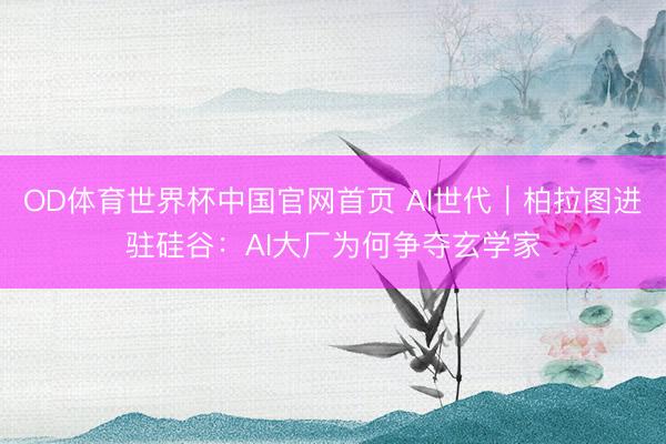 OD体育世界杯中国官网首页 AI世代｜柏拉图进驻硅谷：AI大厂为何争夺玄学家