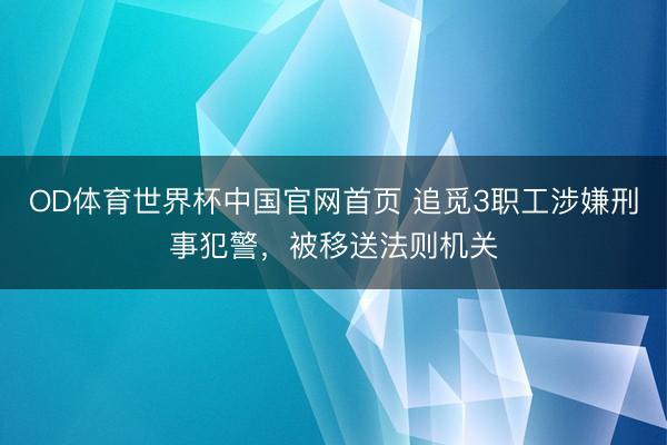 OD体育世界杯中国官网首页 追觅3职工涉嫌刑事犯警,被移送法则机关