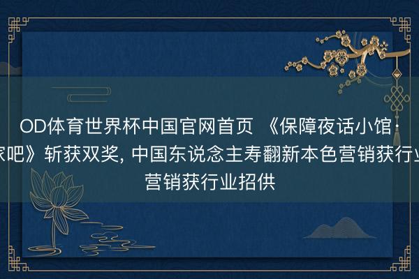 OD体育世界杯中国官网首页 《保障夜话小馆·去她家吧》斩获双奖， 中国东说念主寿翻新本色营销获行业招供