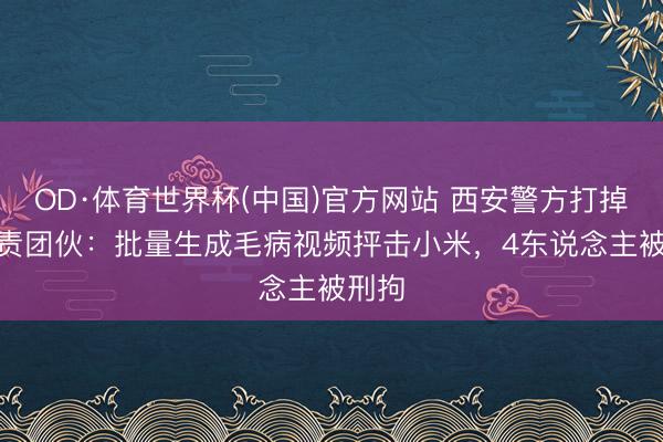 OD·体育世界杯(中国)官方网站 西安警方打掉AI指责团伙:批量生成毛病视频抨击小米,4东说念主被刑拘